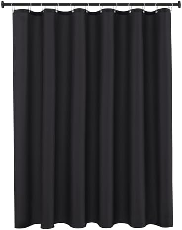 Fabric Shower Curtain Liner 72x72 Inch-Black Standard Size Shower Liners