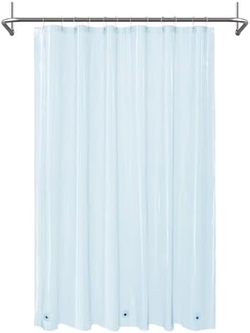 Mrs Awesome Clear Blue Shower Curtain Liner with 3 Magnets, 72x72