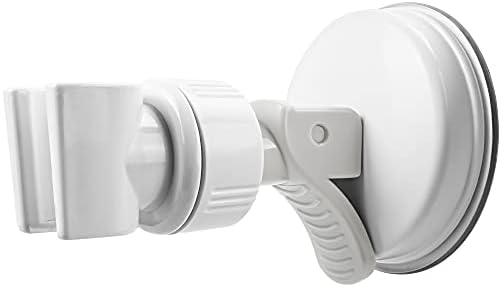 Adjustable Shower Head Holder, Bathroom Suction Cup Bracket for Handheld Shower, Removable Wall Mount (White-1)