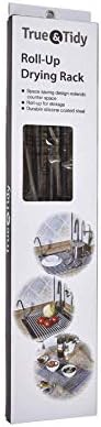 True & Tidy, Multi-Purpose Over the Sink Roll-Up Drying Rack, DR-881, Black