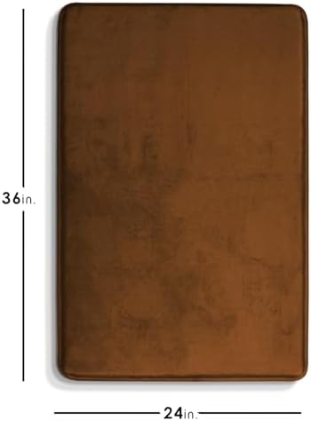 Clara Clark Bathroom Rugs, Velvet Memory Foam Bath Mat, Non-Slip Bath Rugs, Machine Wash, Dries Quickly, Ultra Soft Plush Bath Mats for Bathroom, 24 x 36, Brown
