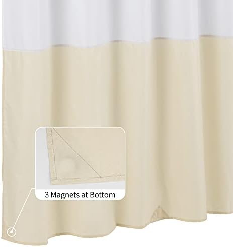 ALYVIA SPRING Waterproof Fabric Shower Curtain or Liner White/Cream, 72x72