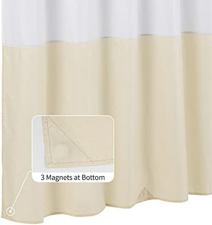 ALYVIA SPRING Waterproof Fabric Shower Curtain or Liner White/Cream, 72x72