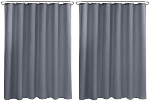Nasitos Fabric Shower Curtain Liners with Magnets 2 Pack 70X72 Inch White
