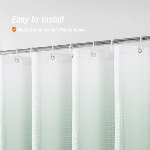 Gibelle Emerald Green Ombre Fabric Shower Curtain for Bath Decor, 72 x 72