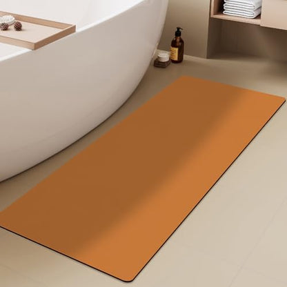 TYUU Thin Bath Mat Runner, Long Bathroom Rugs Non Slip, 24x60 Orange