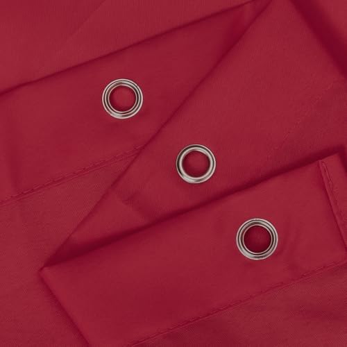 N&Y HOME Fabric Shower Curtain or Liner with Magnets, Red