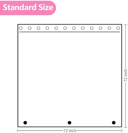 SeenusWaterproof Dreamy Pink Glitter PEVA Shower Curtain Liner, Cute Sparkle Plastic Shower Curtain with 3 Magnets, 72 x 72 inch Lovely Shimmery Bathroom Décor Shower Curtain or Liner Rose Pink