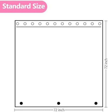 SeenusWaterproof Dreamy Pink Glitter PEVA Shower Curtain Liner, Cute Sparkle Plastic Shower Curtain with 3 Magnets, 72 x 72 inch Lovely Shimmery Bathroom Décor Shower Curtain or Liner Rose Pink