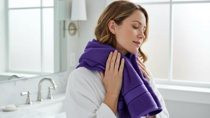 6 Piece Bath Towel Set, 2 Bath, 2 Hand, 2 Washcloths, Purple