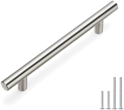 homdiy Brushed Nickel Cabinet Pulls Drawer Handles, 4-1/2in(115mm) Hole Center Dresser Drawer Handles Silver Drawer Pulls for Kitchen, Bedroom, Bathroom, Livingroom