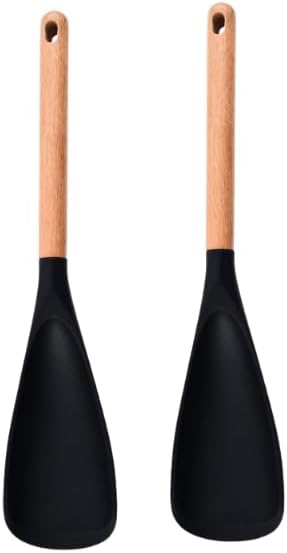 Cedar and Ash Spoon, Multifunction Spatula Cooking Spoon with Wooden Handle,3 in 1 Spatula Spoons Heat-Resistant Silicone, for Makes Stirring, Scooping