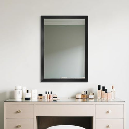 Rectangular Wall Mirror 28x20 Inch Bathroom Mirror for Over Sink, Black