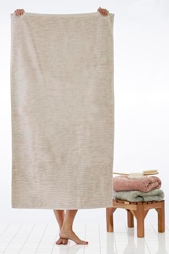 SKL Home CloudSoft Bath Towel, 100% Cotton Luxury, Oatmeal