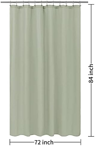 ALYVIA SPRING Extra Long Waterproof Fabric Shower Curtain Liner Sage, 72x84