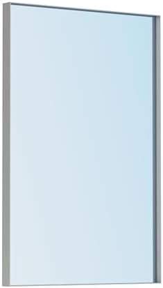VocalStar 24 x 36 Inch Silver Bathroom Mirror for Wall, Square Corner Rectangle Nickel Metal Framed Bathroom Vanity Mirrors, 1/4-inch Shatterproof Glass | Ultra-Flush Hanging