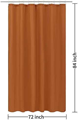 ALYVIA SPRING Extra Long Fabric Shower Curtain or Liner Burnt Orange, 72x84