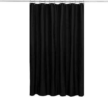N&Y HOME Fabric Shower Curtain or Liner with Magnets, Black