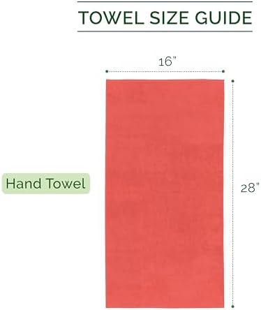 Elegant Comfort Luxury 100% Turkish Cotton Corduroy Ribbed 4 Pack Hand Towel Set 16 x 28 Inch - Absorbent, Super Soft, Quick Dry, Premium Towels for Bathroom, Gym, Spa and Hotel Use, Coral