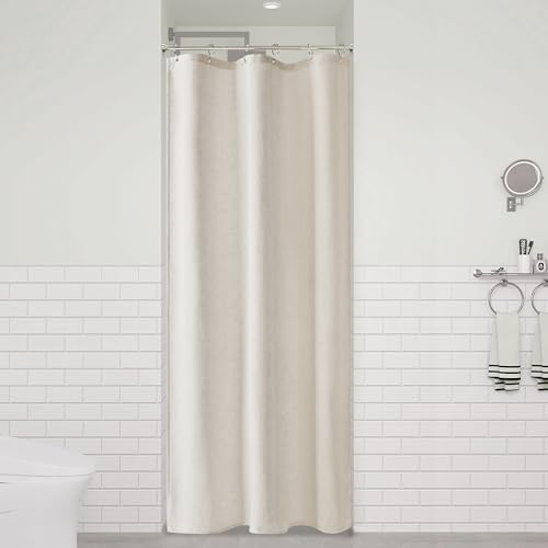 Naturoom Linen Shower Curtain 36x72 Inch for Bathroom Oatmeal 1 Panel