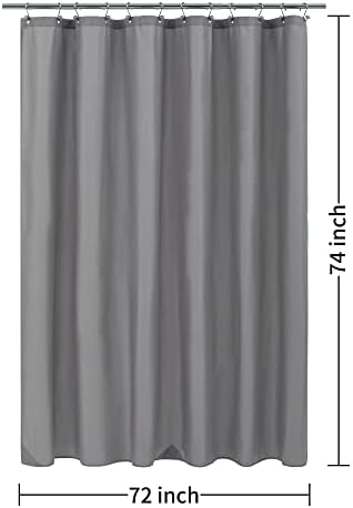 ALYVIA SPRING 72x74 Long Waterproof Fabric Shower Curtain or Liner Grey