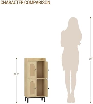 Hzuaneri Bathroom Cabinet, Small Storage Cabinet with 4 Doors
