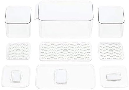 Slideep Fridge Produce Saver Food Storage Bin Containers, Stackable Refrigerator Freezer Organizer Bins with Removable Drain Tray, Fridge Fresh Keeper for Veggie, Berry, Fruits, Vegetables 6 Pack