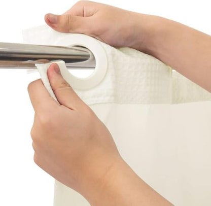 RiverDream Heavyweight Waffle No Hook Shower Curtain with Liner,Cream,36x74