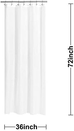 N&Y HOME Fabric Shower Curtain or Liner Stall Size 36 x 72 Inches, White