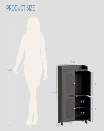 BEWISHOME Small Floor Cabinet,Toilet Paper Storage,Bathroom Storage Cabinet