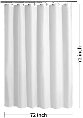 ALYVIA SPRING Waterproof Fabric Shower Curtain or Liner White, 72x72