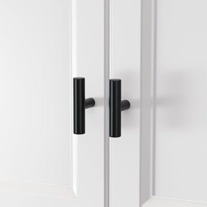 homdiy Black Cabinet Handles 20Pack Single Hole Kitchen Drawer Pulls and Knobs Stainless Steel Cabinet Hardware for Bathroom, Cupboard