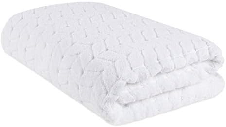 BAGNO MILANO Turkish Cotton Bath Towels, Hand Towels - Soft Plush Jacquard Collection - Highly Absorbent Towel Set (White, Bath Sheet 35x70)