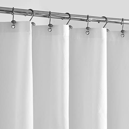 ALYVIA SPRING Extra Long Waterproof Fabric Shower Curtain Liner White 72x84
