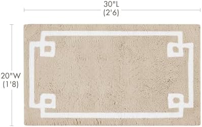Madison Park Evan 100% Cotton Bath Rug Plush Absorbent, 20" x 30", Taupe