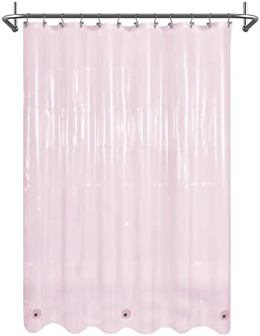 Mrs Awesome Clear Pink Shower Curtain Liner with 3 Magnets, 72x72