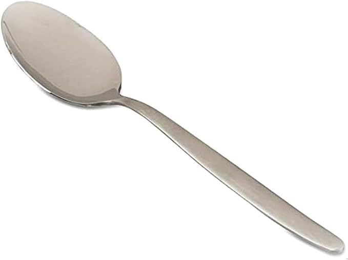 8 Inch Kunz Small Sauce Spoon Regular | 18/10 Stainless Steel Solid Chef Spoon for Plating, Drizzling & Serving, Dishwasher Safe