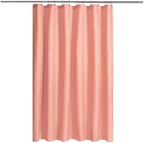 N&Y HOME Fabric Shower Curtain or Liner with Magnets, Coral