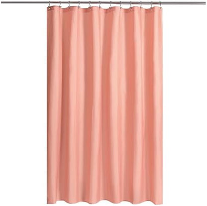N&Y HOME Fabric Shower Curtain or Liner with Magnets, Coral