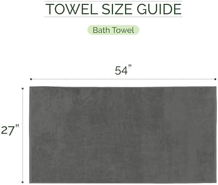 Elegant Comfort 100% Turkish Cotton Corduroy Ribbed Luxury Soft 2 Pack Bath Towels 27 x 54 Inch - Ultra Plush, Absorbent, Quick Dry, Hotel Spa Quality Towels for Bathroom Essentials, Gray
