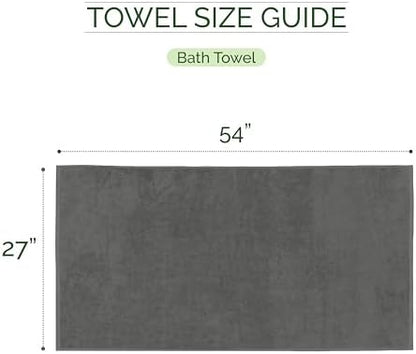Elegant Comfort 100% Turkish Cotton Corduroy Ribbed Luxury Soft 2 Pack Bath Towels 27 x 54 Inch - Ultra Plush, Absorbent, Quick Dry, Hotel Spa Quality Towels for Bathroom Essentials, Gray
