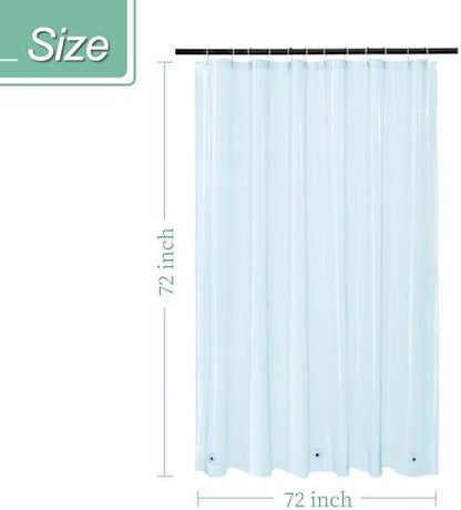 Mrs Awesome Clear Blue Shower Curtain Liner with 3 Magnets, 72x72