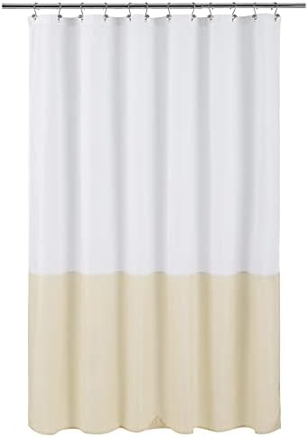 ALYVIA SPRING Waterproof Fabric Shower Curtain or Liner White/Cream, 72x72