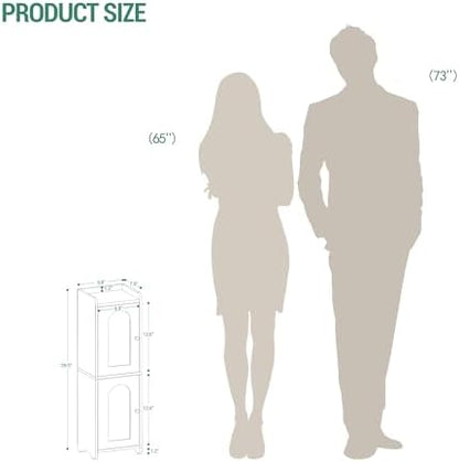 Hzuaneri Bathroom Storage Cabinet, Small Corner Floor Cabinet with 2 Doors
