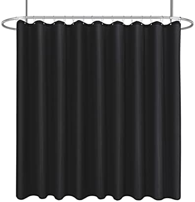 Fabric Shower Curtain Liner 180"W x 72"L-Black Extra Wide Shower Liners