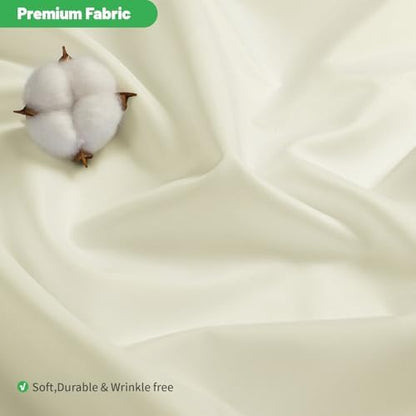 eachope Waterproof Fabric Shower Curtain Liner,72x72 Inch Cream,1 Pack