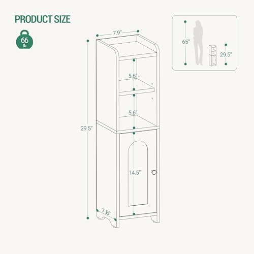 Hzuaneri Bathroom Storage Cabinet, Narrow Toilet Paper Cabinets with Doors