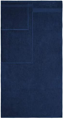 American Veteran Towel, 6 Piece Towel Set for Bathroom, 100% Cotton Turkish Bathroom Towels, 2 Bath Towels 2 Hand Towels 2 Washcloths, Navy Blue