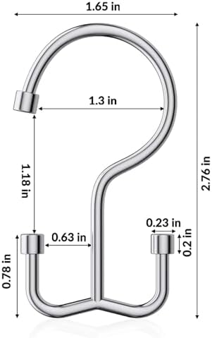 Goowin Shower Curtain Hooks, Shower Curtain Rings, Durable Rust Proof Shower Curtain Hangers, Shower Rings for Curtain, Double Glide Shower Hooks for Shower Curtain, Chrome, 12 Pack-Cylinders