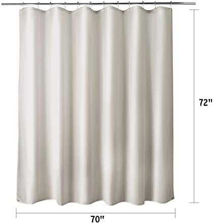Titanker Fabric Shower Curtain Liner Washable, 70 x 72 Inches, Khaki Shower Liner Fabric with 2 Magnets, Waterproof Bathroom Shower Liner Soft Lightweight Polyester, Khaki